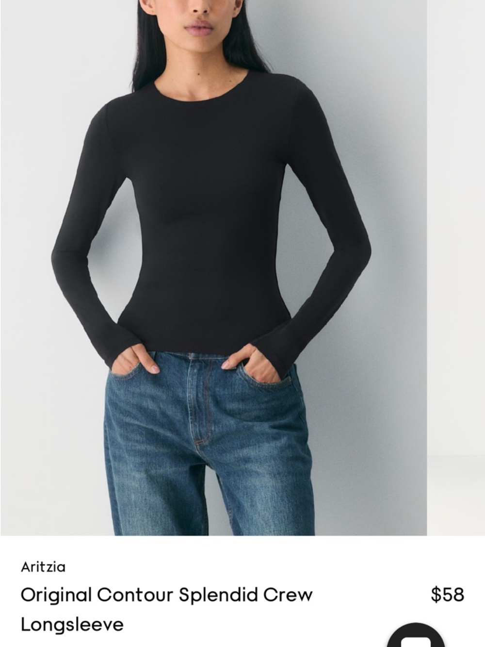 Aritzia Contour Crew Longsleeve - size L black